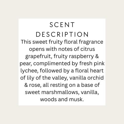 Marshmallow and Pink Lychee scented body mist
