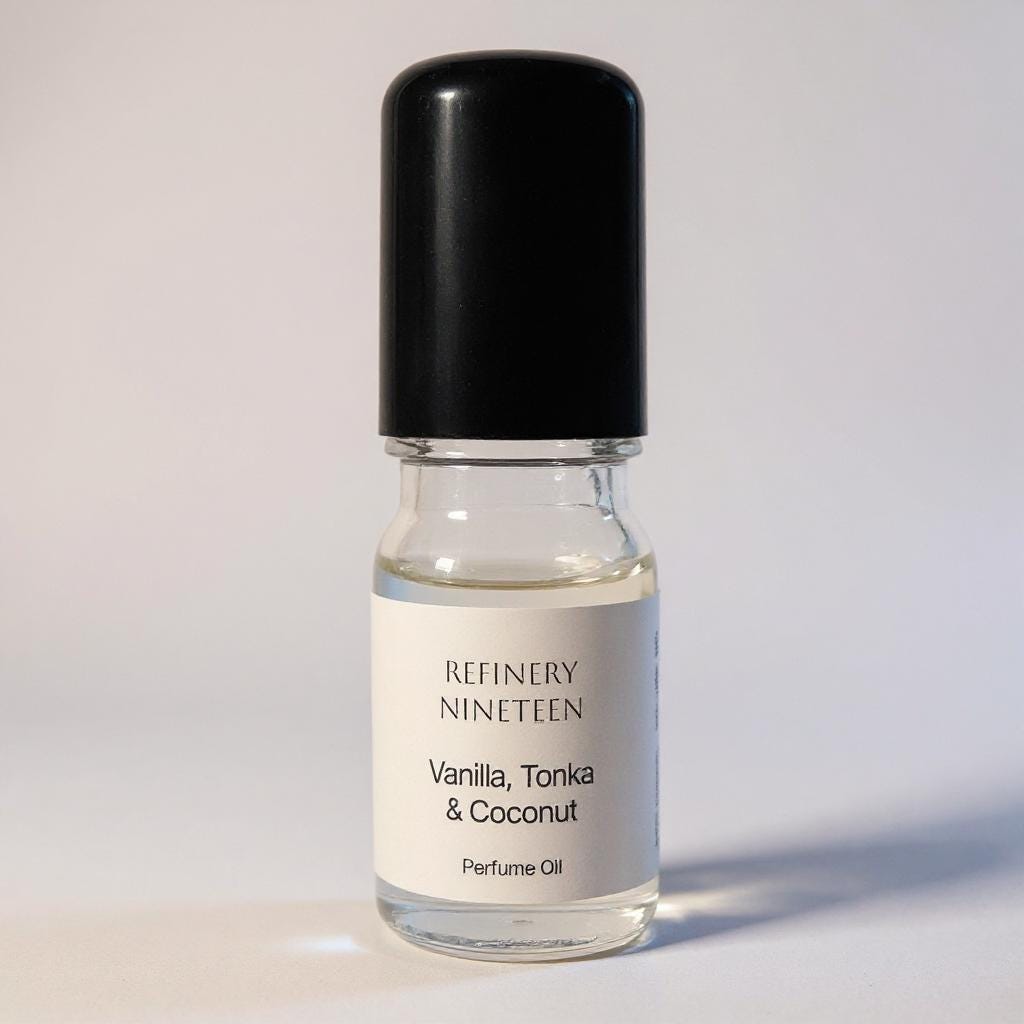 VANILLA, TONKA & COCONUT scented roller ball oil perfume